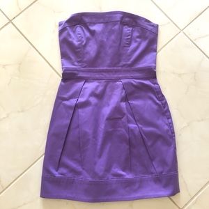 Lilac Purple Lavendaf Strapless Tube Topped Dress